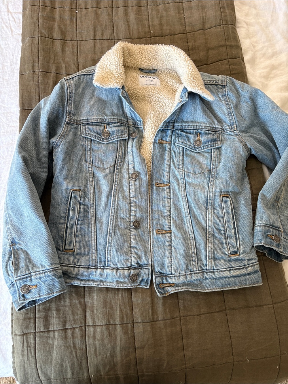 10/12 girls denim Sherpa-Lined Jacket